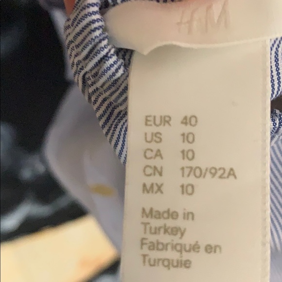 H&M Blue Stripe Gold Polka Dot Ruffled Tank - Picture 9 of 10